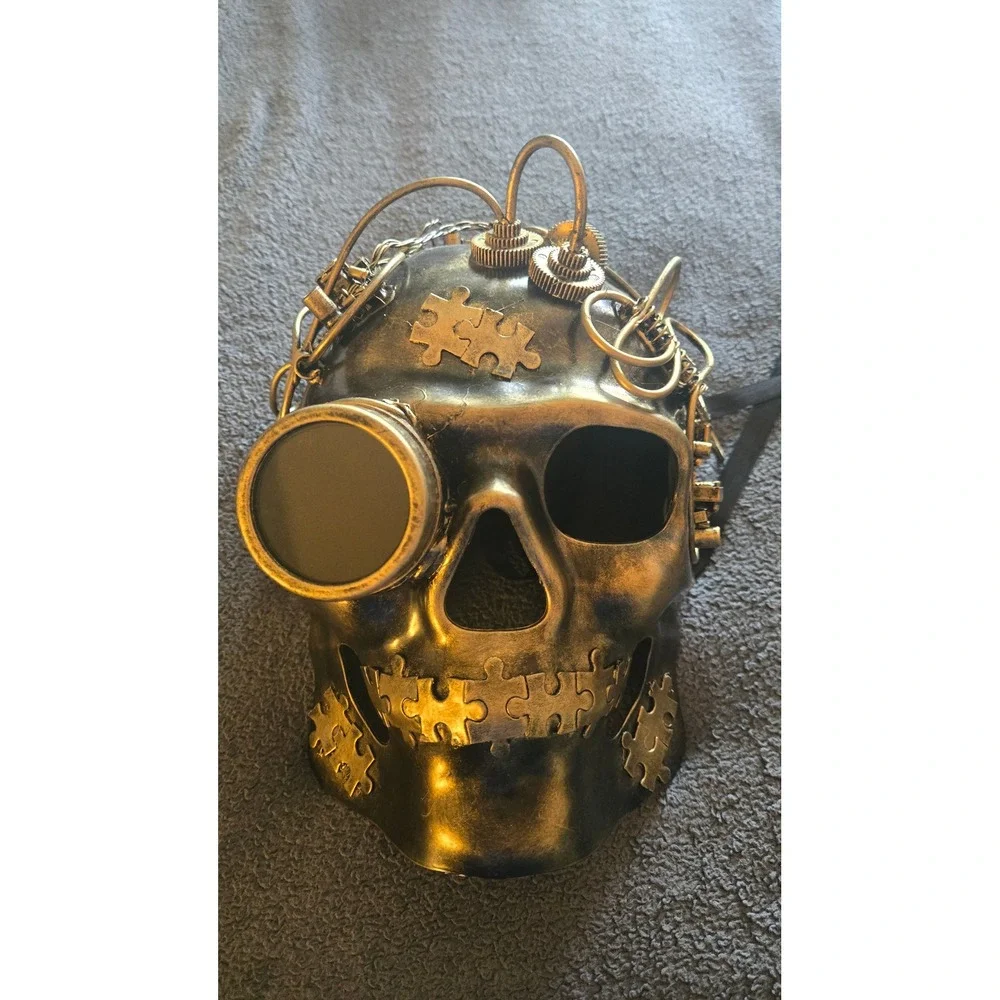 Steampunk Skull Mask Goggles Gears Costume Accessory Halloween Party Cosplay‎